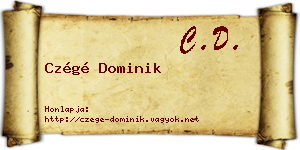 Czégé Dominik névjegykártya