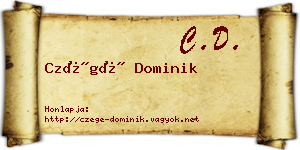 Czégé Dominik névjegykártya